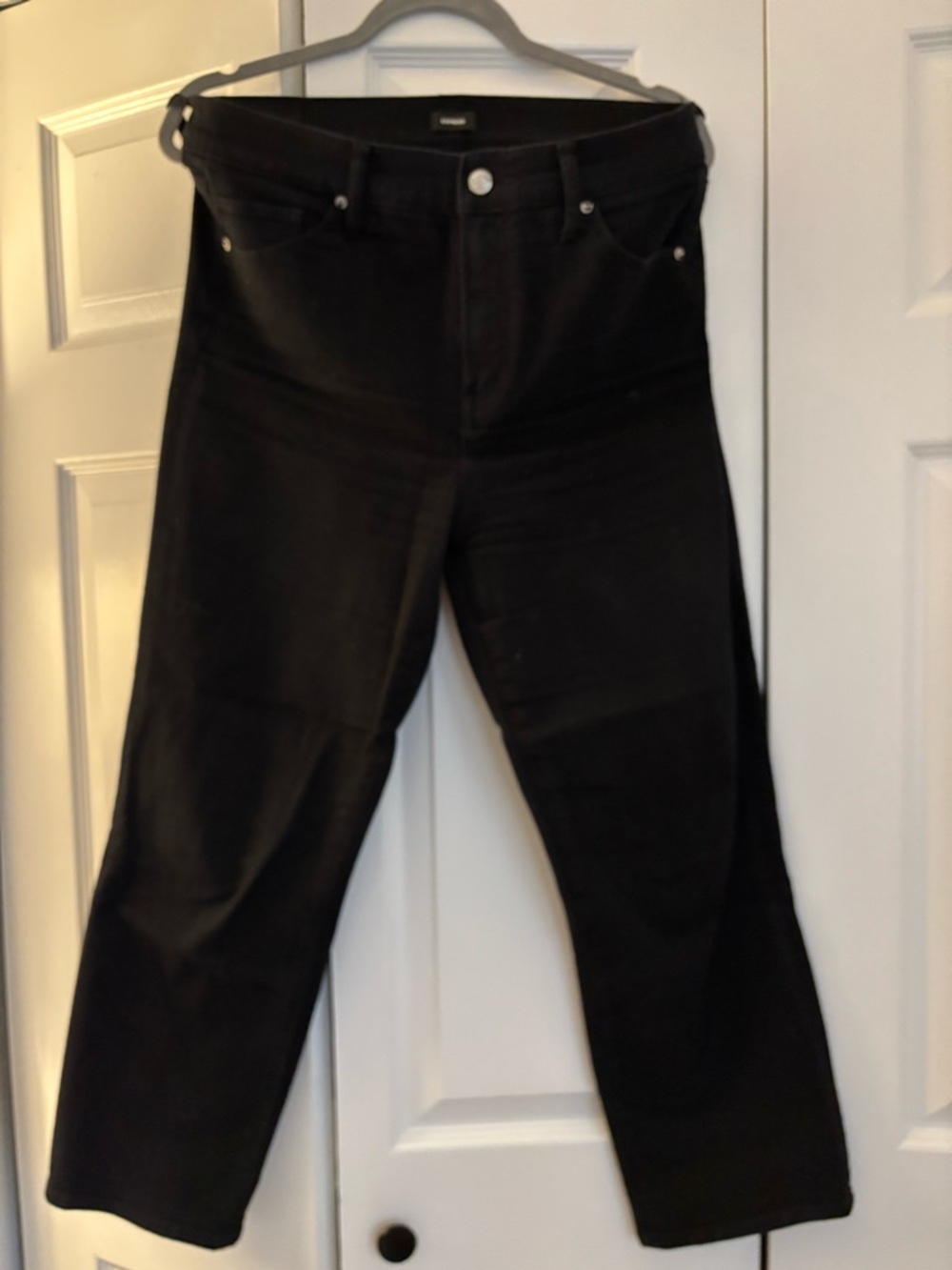 Express Straight Ankle High-Rise Jeans in Black